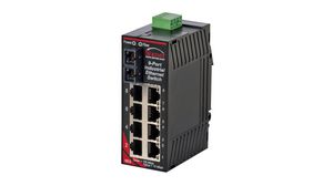 Ethernet Switch, Multimode, RJ45 Ports 8, Fibre Ports 1SC, 100Mbps, Unmanaged